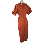 ASOS NEW  Brown V-neck Short Sleeve Belted Knee Length Midi Pencil Sheath Dress 0 Photo 2