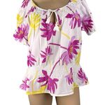 Gloria Vanderbilt  BOHO Lightweight Knit Floral Blouse Shirt Women's‎ Sz M Cotton Photo 0