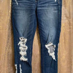 American Eagle  Stretch Dark Wash Distressed Jegging Skinny Jeans 6 Short Photo 0