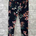 7 For All Mankind Floral Print Black Skinny Jeans Photo 3