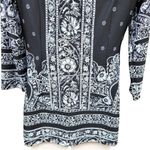 Melissa Paige  Blouse Women's Size S Black White Floral Damask Print Career Top Photo 7