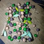 Necklace Statement Multicolored Beaded Adjustable Chain Lobster Clasp 16 inch Green Photo 5