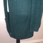Cotton Emporium  vintage forest green long open cardigan sweater with pockets Photo 2