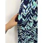 Soma Maxi Dress Womens Large‎ Blue Chevron Print Boho Y2K Hippie Festival Resort Photo 4