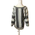 Old Navy Vtg  Women's Aztec Print Scoop Neck Sweater Gray Black Large Lambs Wool Photo 2
