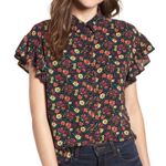 Nordstrom BP Floral Top blouse Colorful S Ruffle Photo 0