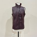 Dennis Basso  Merlot Faux Fur and Leather Moto Vest, Small Photo 6