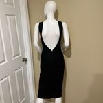 Bandage Backless Midi Dress Open Back Slim Fit Crew Neck Dress Party Dress Casual Dress Black Photo 9