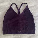 Set Active  Purple Sculptflex Workout V Neck Racerback Sport Bra Lounge S Photo 0