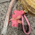 Miu Miu  Straw Circle Bag with Pink Bear Charm Photo 2