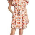 Chelsea28  Ruffle Sleeve Button-Up Linen Blend Dress in Ivory Lenora Floral Photo 0