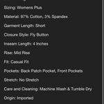 Ava & Viv Womens Plus  Military Green Canvas Shorts 28W Photo 4