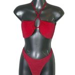 White Fox Boutique Women’s  Sun-kissed Bikini Top Cherry Sparkles Size Large Photo 4