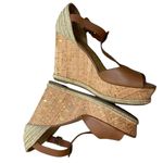 Sheila polo tan soft burnished calf platform wedges Size 10 Photo 2
