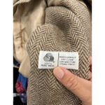 Vintage Women’s Chevron Tweed 100 Percent Wool Beige Blazer One Button Closure Brown Size M Photo 2