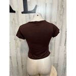 Eye Candy Brown v neck top Photo 1