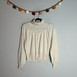 Madewell  Shirred Balloon Sleeve Turtleneck Sweater Cream Knit Photo 1