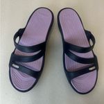 Crocs Women's Sandals with Black Straps and Lavender Footbed Photo 0