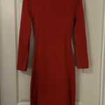 NEW Bell Long Sleeve Sweater Bodycon Ribbed Knit Pullover Midi Dress M NO BELT Red Size M Photo 0