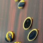 VTG Earring Lot of 3 Gold Tone Navy Enamel Napier Preppy Retro Photo 0