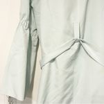 Staud Mint Green Fir Collar Belted Puff Sleeve Trench Coat Removable Collar Size L Photo 7