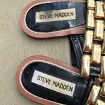 Steve Madden Sandals Black Gold Flats Womens 6 Photo 4