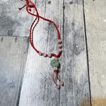 Jade Adjustable Silk Necklace Red Photo 1