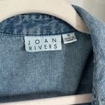 Joan Rivers Blue Denim Vintage Washed Shirt With Pockets Womens Size M Photo 3