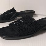 Mootsies Tootsies black slip-on wedge sandals women fits size 7 / 7.5 Photo 1