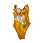 Cupshe Ruffled Yellow One Piece Swimsuit with Lace-up Back - Summer Beach‎ Photo 3