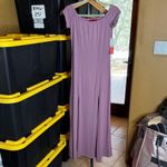 Hot Kiss NWT Mauve Off-Shoulder Cap Sleeve Maxi Double Slit Dress Size Small Photo 1