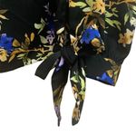 New Banana Republic Black Floral Satin Blouse Top Size S Photo 3