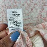 Talbots Womens Cardigan Sweater Medium Peach White Linen Blend Open Front Photo 5