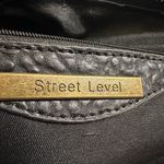 Street Level  Suede Crocodile embossed black leather crossbody bag Photo 8
