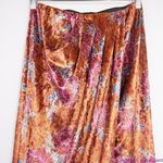 Free People NEW‎  Poets Velvet Sarong Skirt in Rust Combo, S Photo 6