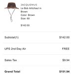 Jacquemus Brown Hat Photo 2