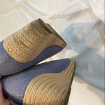 Franco Sarto Blue Peep Toe Espadrille Sandal Wedges Cheria Womens 9 Beachy Photo 3