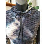 Women's Navy Tie Dye Polyester Casual Leggings Yoga Pant & Jacket 2 Pcs Set L/XL Blue Photo 12