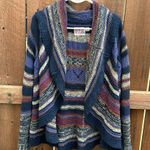 Anthropologie Rosie Neira Knit Striped Metallic Cocoon Cardigan Size Small Photo 1