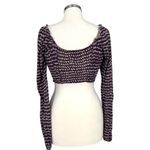 Urban Outfitters Lola Purple Polka Dot Long Sleeve Cropped Top Size Small Photo 6