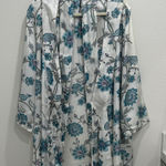 Vintage Silk Floral Women's Kimono Robe Blue Photo 0