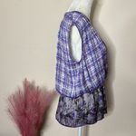 CAbi • Eva peplum plaid floral top Photo 68