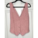 Skies Are Blue  NEW The Harper Vest MEDIUM Pink Tweed Vest Criss Cross Back Vneck Photo 1