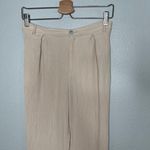 ZARA cream colored gauze crinkle straight leg pants size medium Photo 2