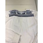 Saint Tropez West  Embroidered Blouse Top White Blue Long Sleeve Boho Medium Photo 8