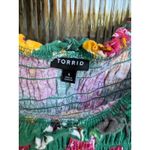 Torrid  Babydoll Smocked Bodice Puff Sleeve Top Floral Green‎ Size 4X Photo 2