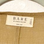 Charlie Holiday Bare by Charli Holiday Tan Cotton Gauze Open Front Draped Cardigan Top One Size Photo 2