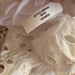 J.Crew Dress Women’s Ruffle Neck White Mini Embroidered Eyelet L nwt Photo 6