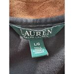 Ralph Lauren  V Neck Black Tunic Accented Faux Leather Trim Top Size L Photo 4