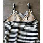 Merona Black White Striped One Piece Swimsuit Adjustable Straps Size Large Photo 4